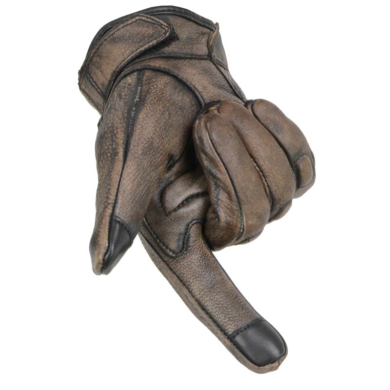Milwaukee Leather MG7514 Men's Brown Leather with Gel Palm Motorcycle Gloves W/Protective Knuckle - Large - Image 3